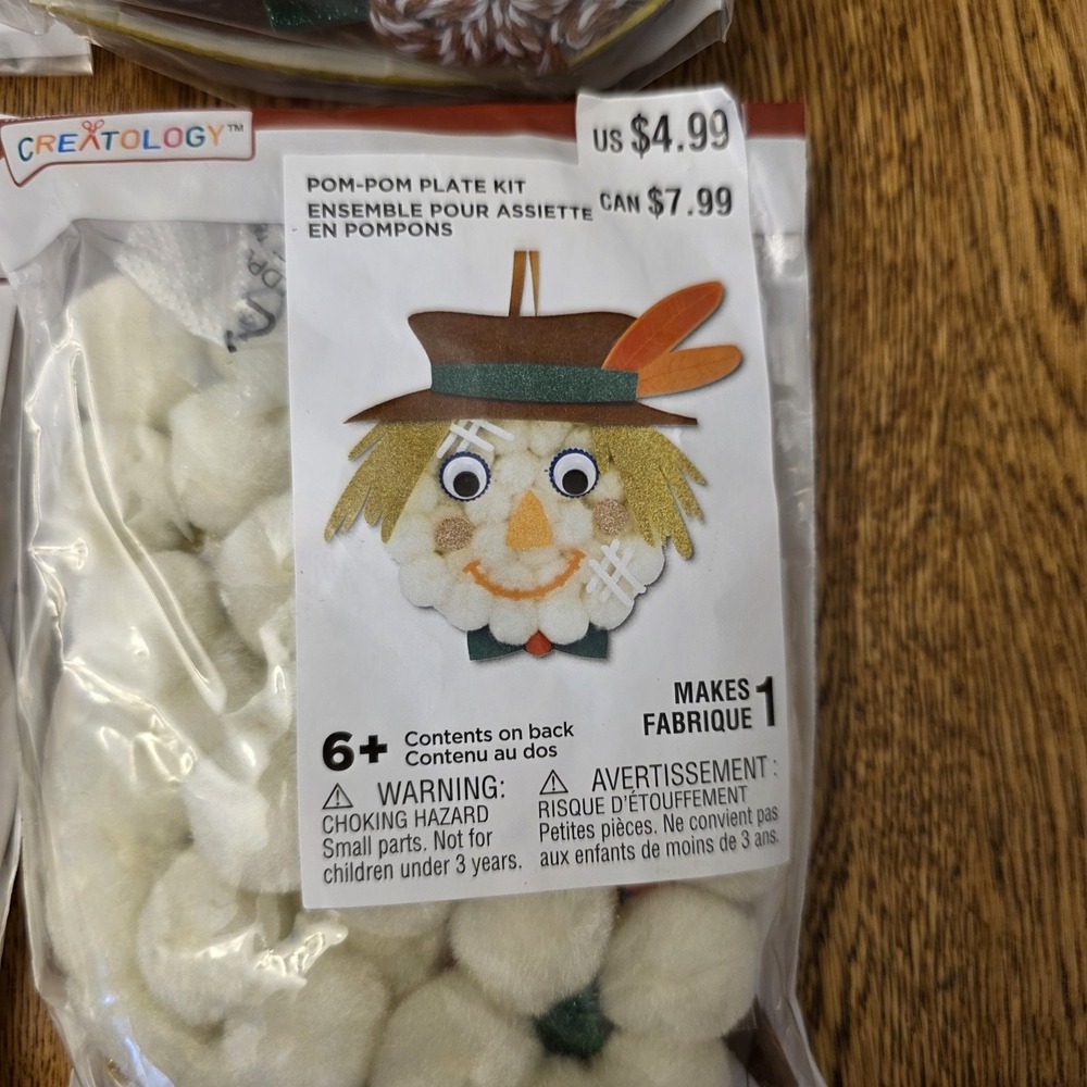 Thanksgiving Crafts Kids 4 Craft Kits DIY 29 Ornaments Fox Turkey Scarecrow - Picture 4 of 13